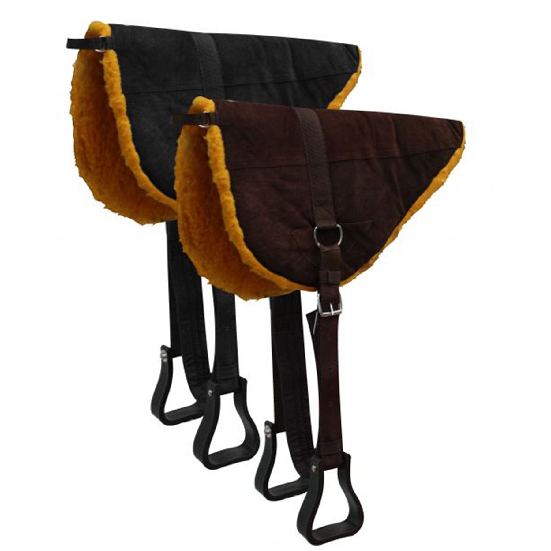 Showman Suede Leather Bareback Pad with Kodel Fleece Bottom