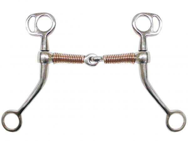 Showman Stainless Steel Tom Thumb Bit with 5" Copper Wrapped snaffle Mouth