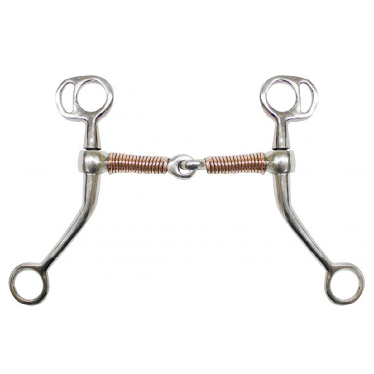 Showman Stainless Steel Tom Thumb Bit with 5" Copper Wrapped snaffle Mouth