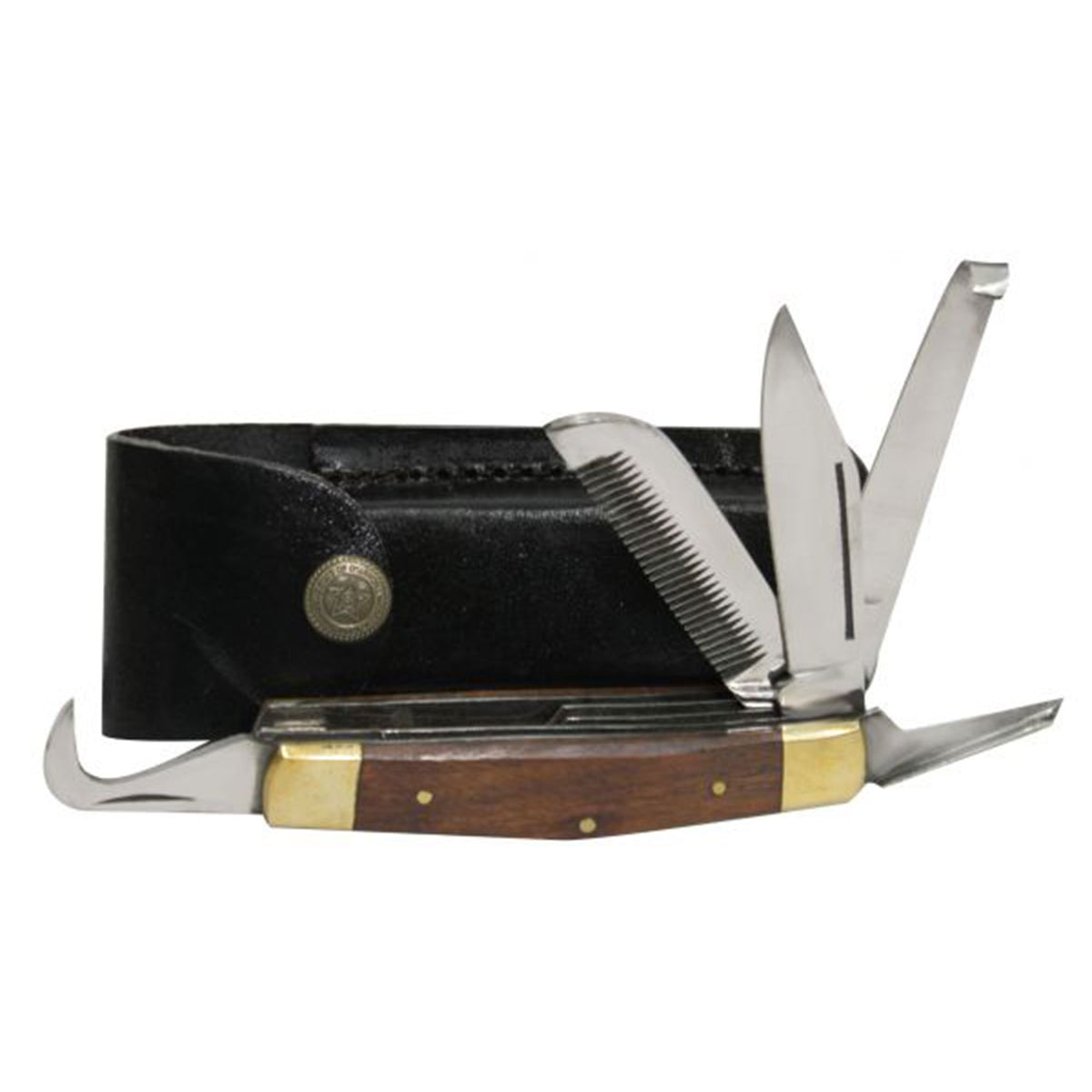 Showman 5 Bladed Knife with Leather Case