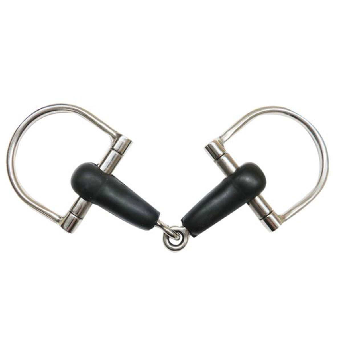 Showman Pony sized Stainless steel 4" rubber mouth D ring snaffle bit