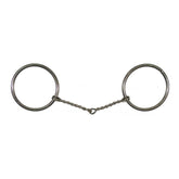 Showman Horse size nickel plated O-ring snaffle bit with 5" small twisted wire mouth