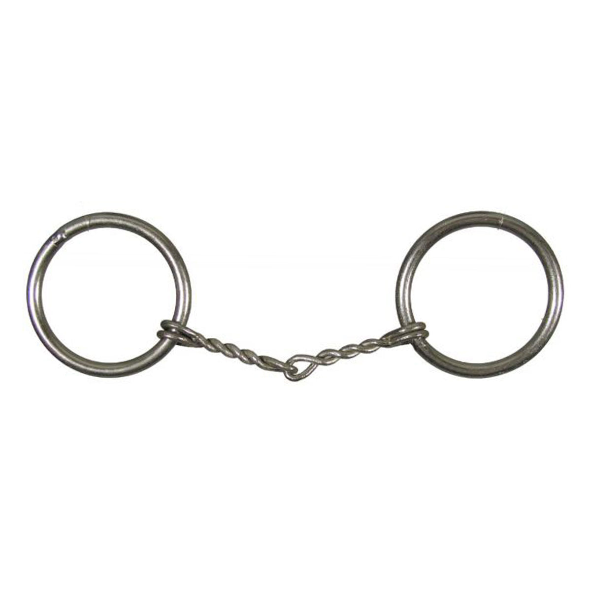 Showman Nickel Plated O-Ring Snaffle Bit with 3 1/2" Twisted Wire Mouth - Mini Size