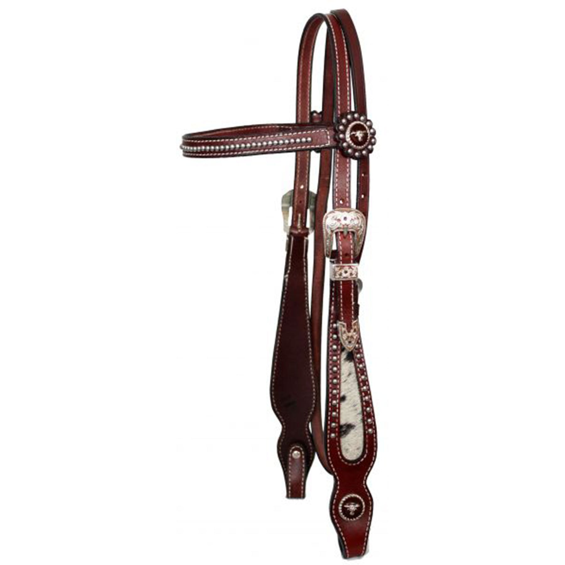Showman Cowhide Wrangler Browband Headstall with Reins