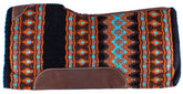 Showman 34" x 36" x 3/4" Turquoise, orange and black colored memory felt bottom saddle pad