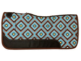 Showman 31" x 32" Printed Nylon Top Contoured Felt Bottom Saddle Pad - Teal Aztec