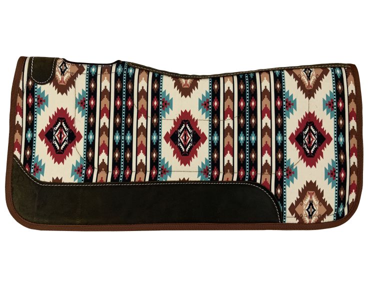 Showman 31" x 32" Nylon Printed Top Contoured Felt Bottom Saddle Pad - Tribal Diamond