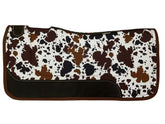 Showman 31" x 32" Nylon Printed Top Contoured Felt Bottom Saddle Pad - Cow Print