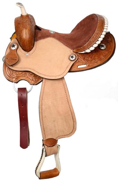 15", 16" Double T Barrel Style Saddle with Round Skirts