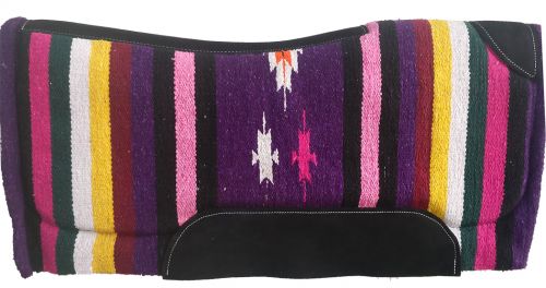 32" x 32" Contoured Serape Felt Bottom Saddle Pad - purple