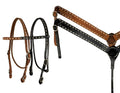 Showman Argentina Cow Leather buck stitched headstall and breast collar set with reins