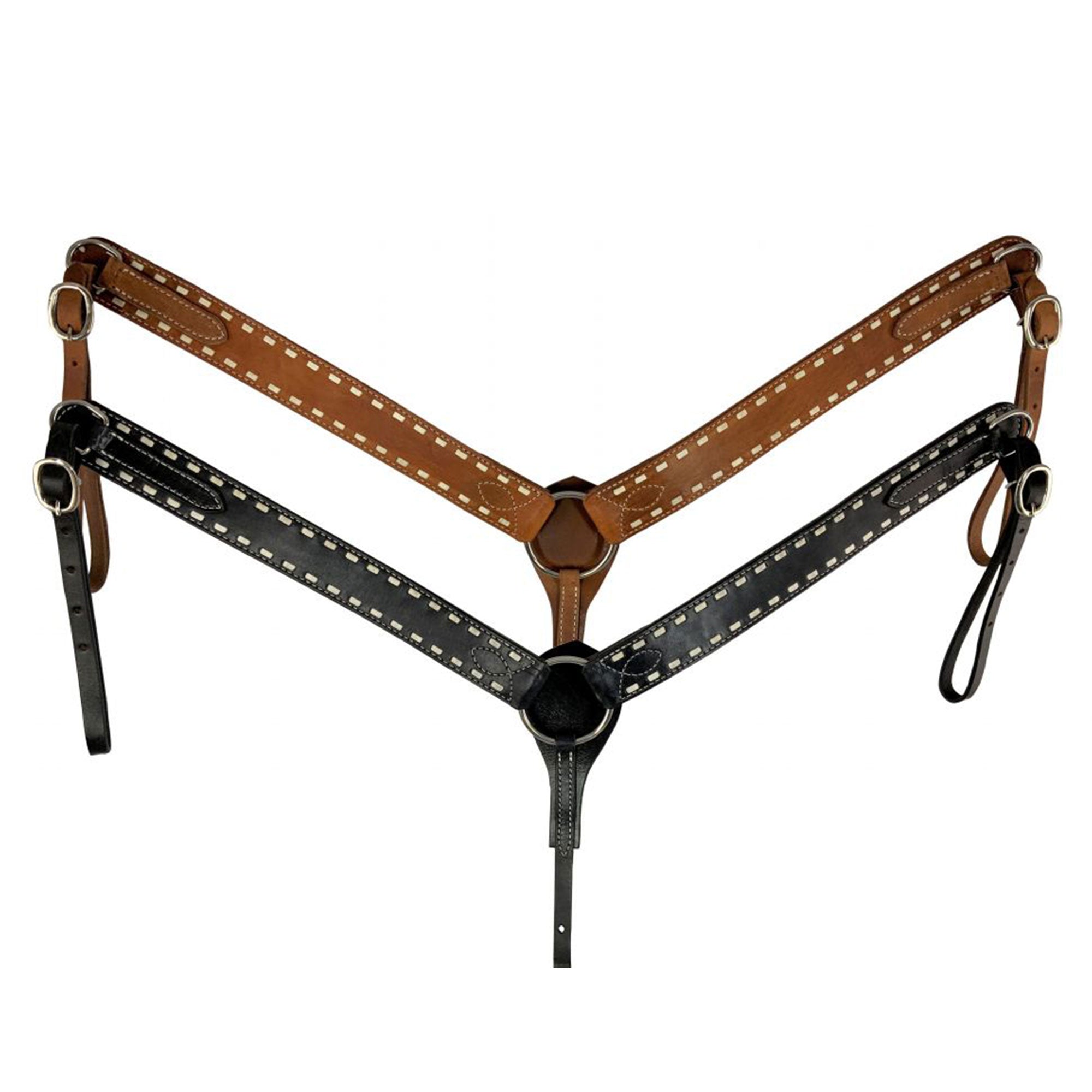 Showman Argentina Cow Leather Buckstitch Breastcollar
