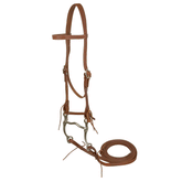 Showman Argentina Cow Leather Browband Headstall with Grazing Bit and 7