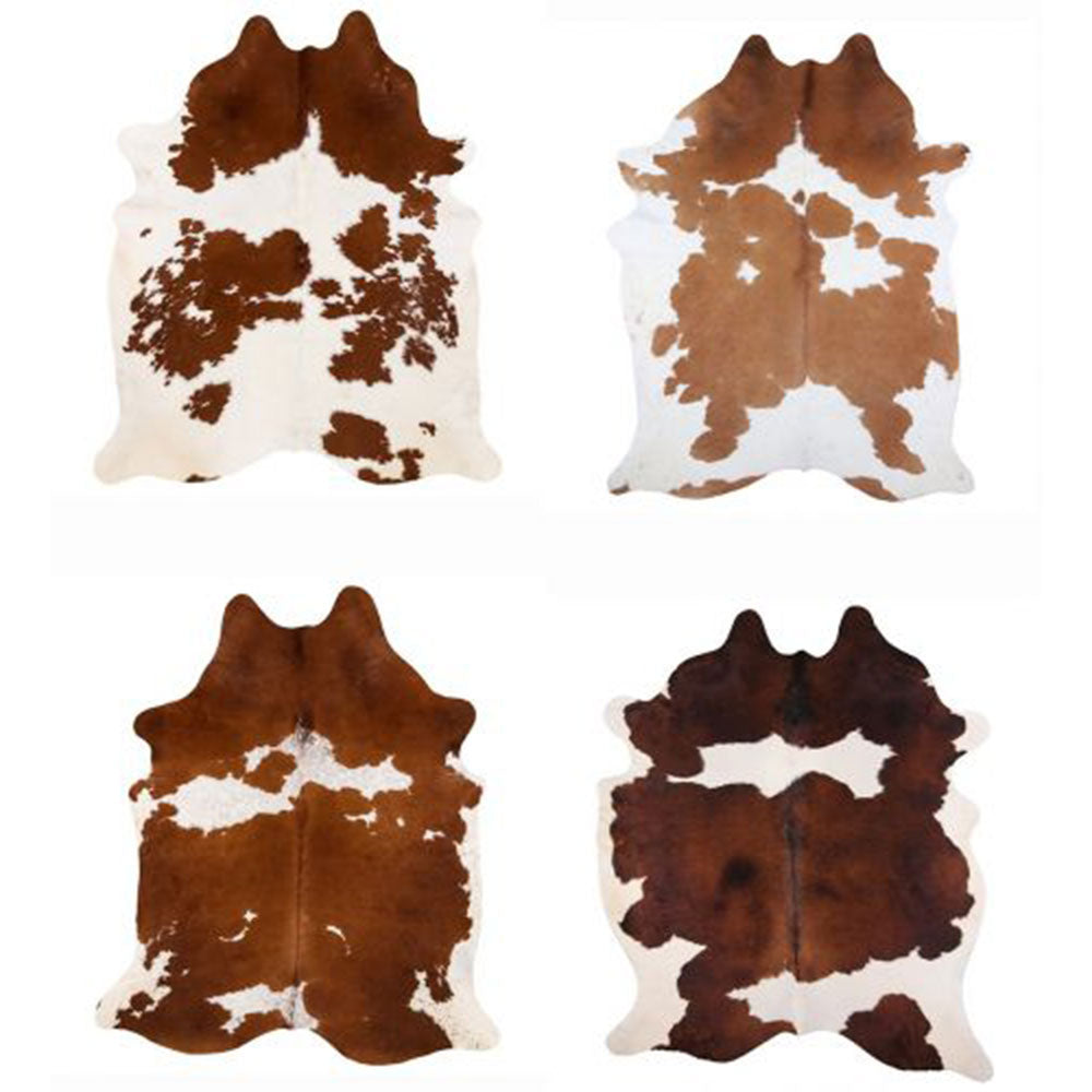 LG/XL Brazilian Brown and White hair on cowhide rug