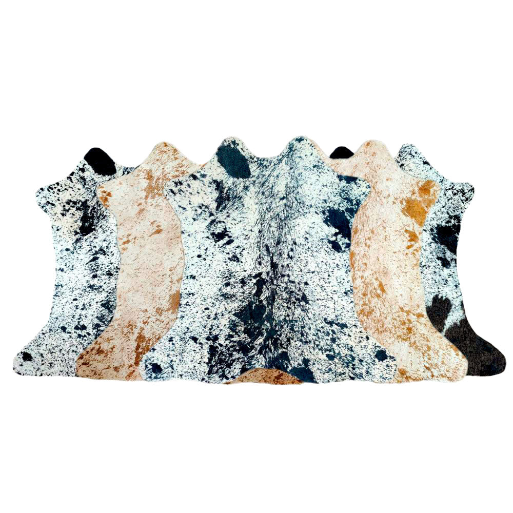 Mini Salt and Pepper Hair on Cowhide Rug - 7-9 Sq