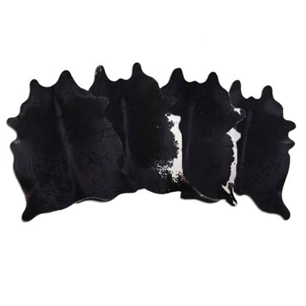 LG/XL Brazilian Solid Black cowhide rugs