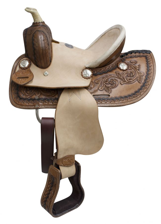10" Double T Youth roper style saddle with hard seat