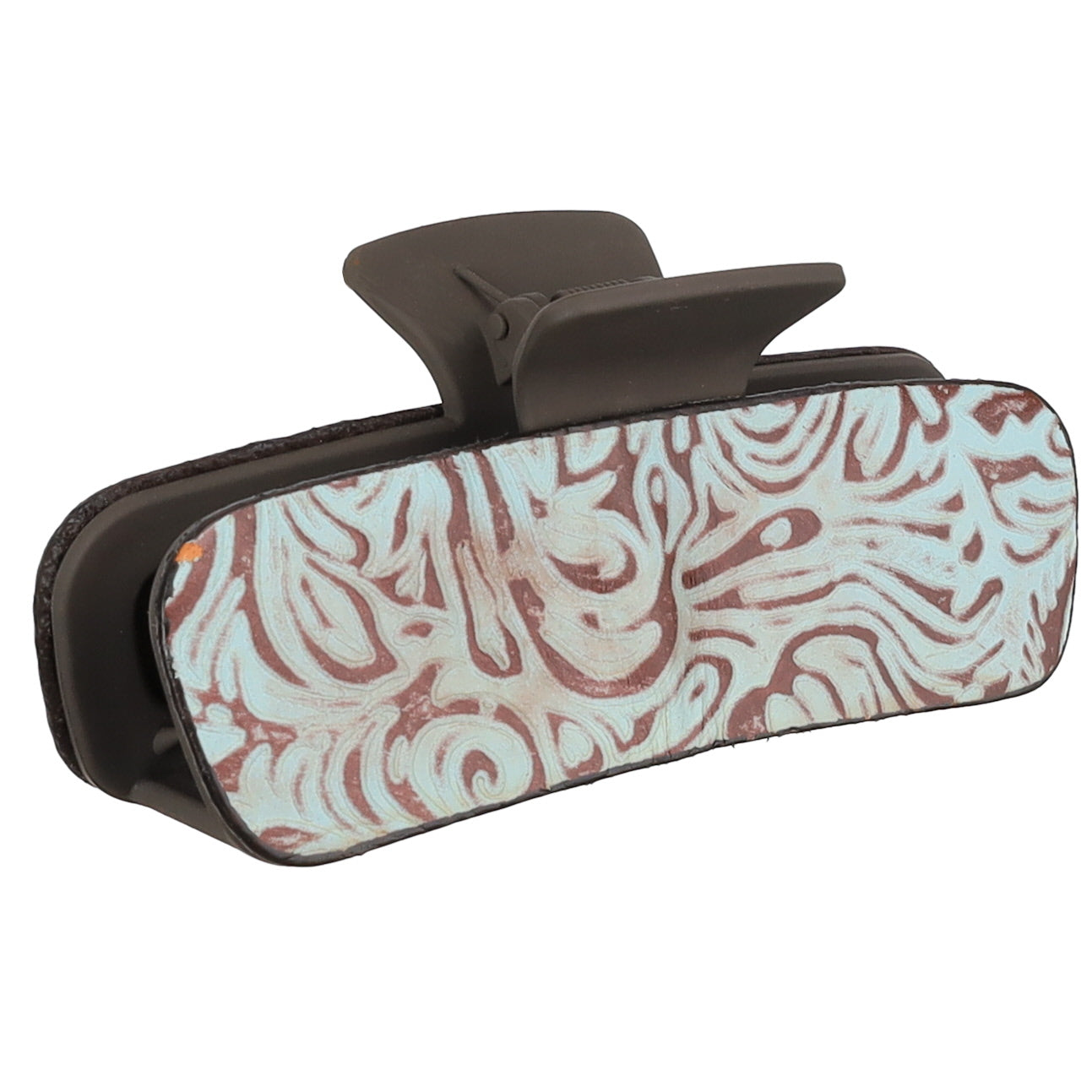 Teal Rose Claw Clip - 5"