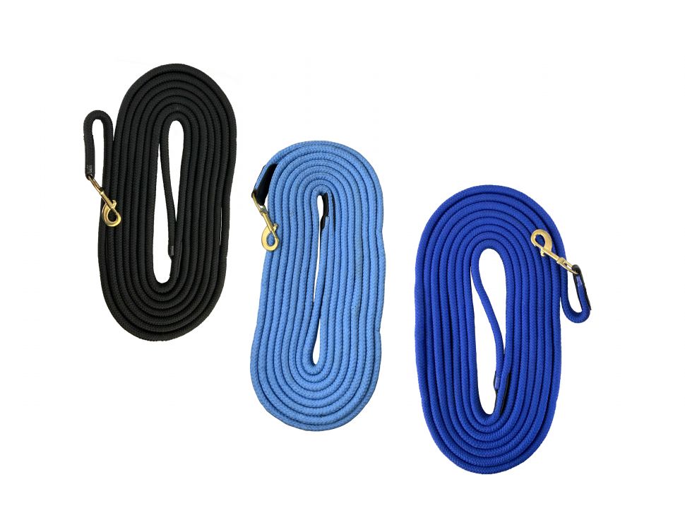 Heavy Duty 25' flat cotton lunge line with brass snap
