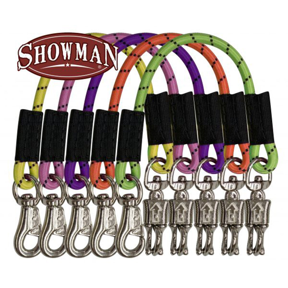 Showman 24" Bungee Trailer Tie with Quick Release Panic Snap - Color Pack of 10