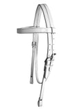 White Leather Horse Size Browband Headstall
