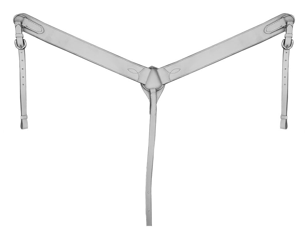 White Leather Horse Size Breast Collar