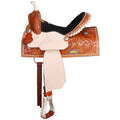 Double T Chestnut Daisy Barrel Style Saddle - 15 Inch