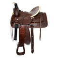Buffalo Roper Style Hard Seat Saddle with Basketweave Tooling - 16 Inch