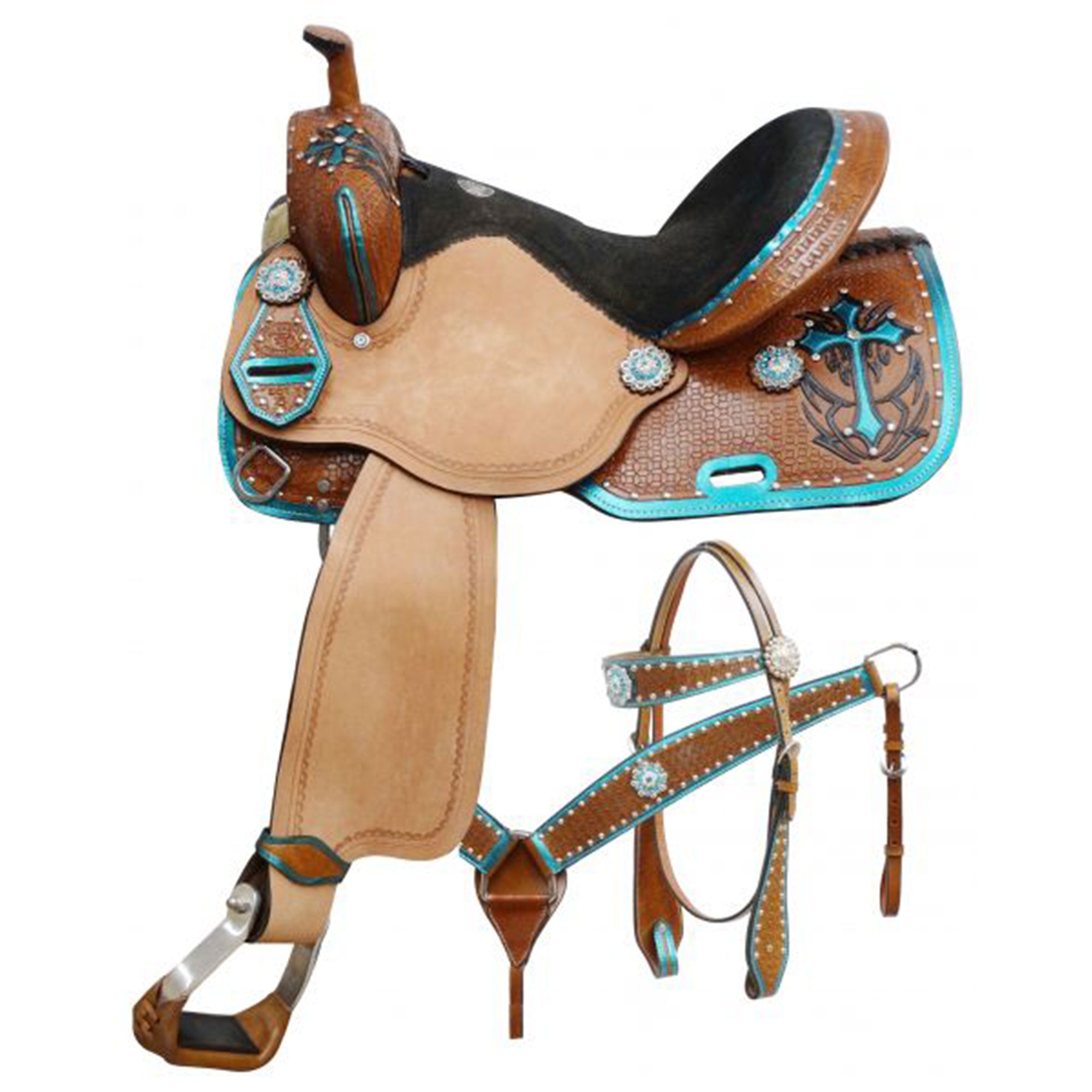 Double T Western Grace Barrel Style Saddle Set - 14, 15, 16 Inch