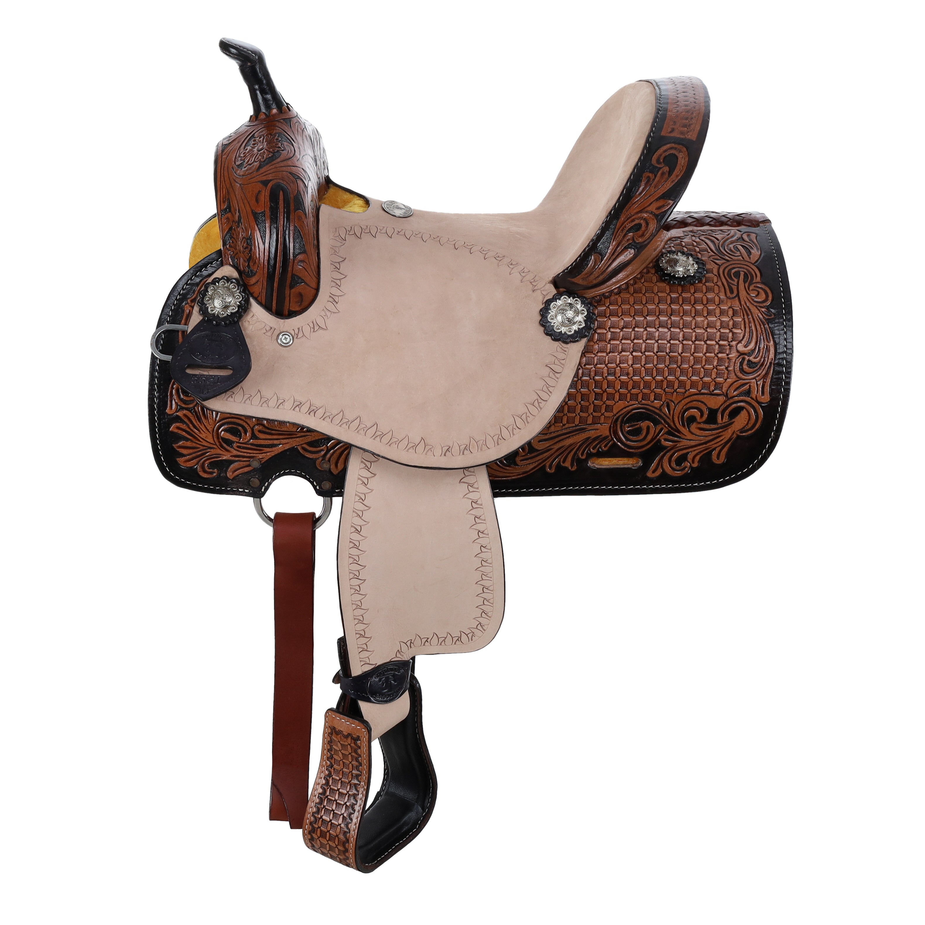 Double T Regal Bloom Barrel Style Saddle - 13 Inch