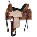 Double T Classic Stitch Wild Bloom Barrel Style Saddle - 13 Inch