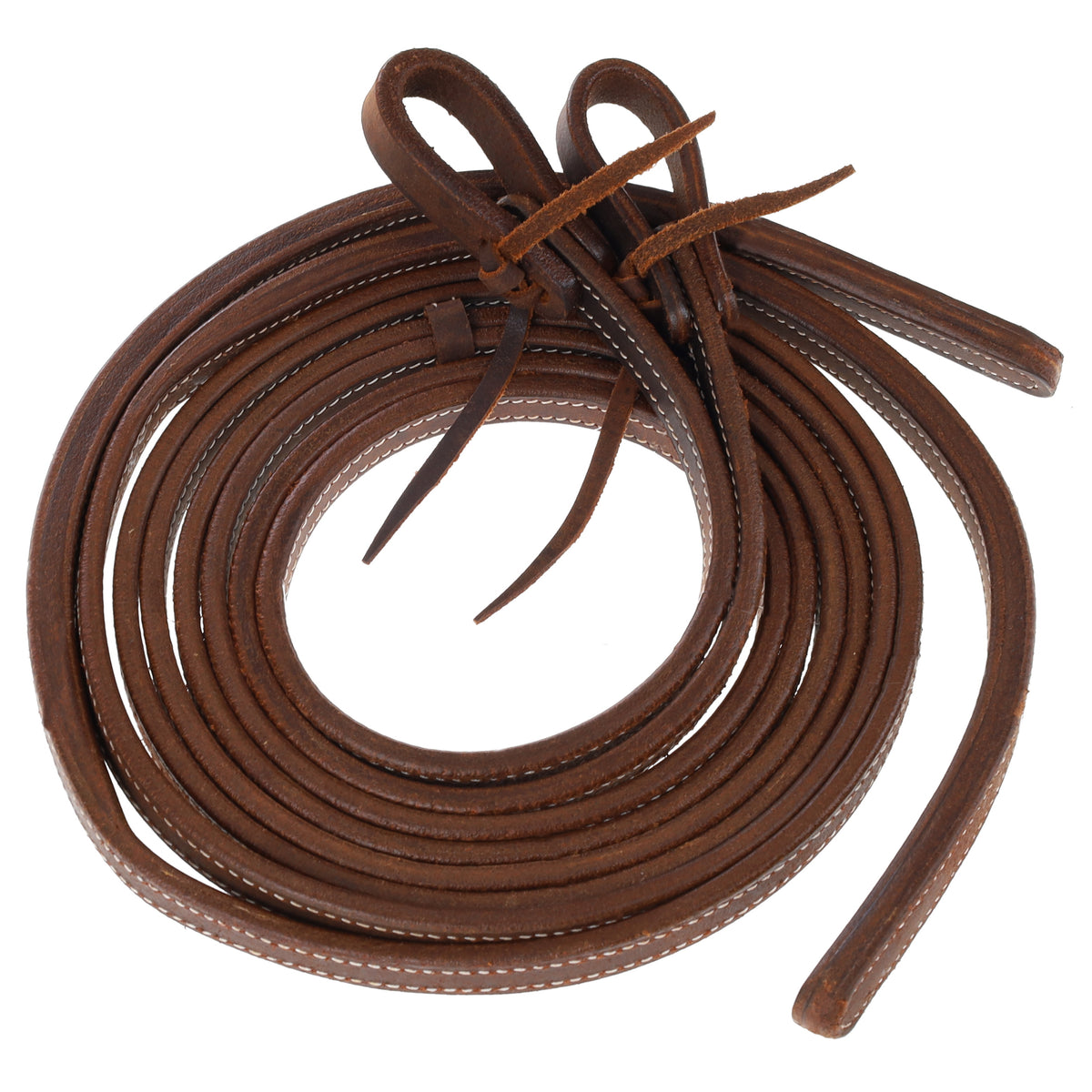 Showman 8 Ft Heavy Oiled Split Reins with Weighted Ends