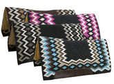 Showman 34" x 36" Contoured cutter style wool top saddle pad with diamond pattern