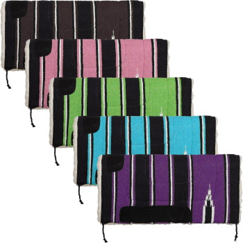 Showman 30" x 30" Navajo Saddle Pad with Kodel Fleece Bottom - Case of 5 Only, 1 Color Each