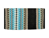 36" X 34" Wool Saddle Blanket with blue accents