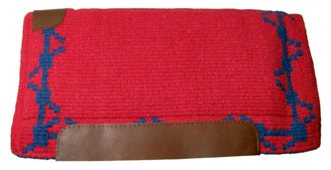 36" x 34" 100% New Zealand wool cutter style red and barbed wire accented pad