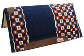 Showman 36" x 34" 100% wool pad with memory felt center - navy