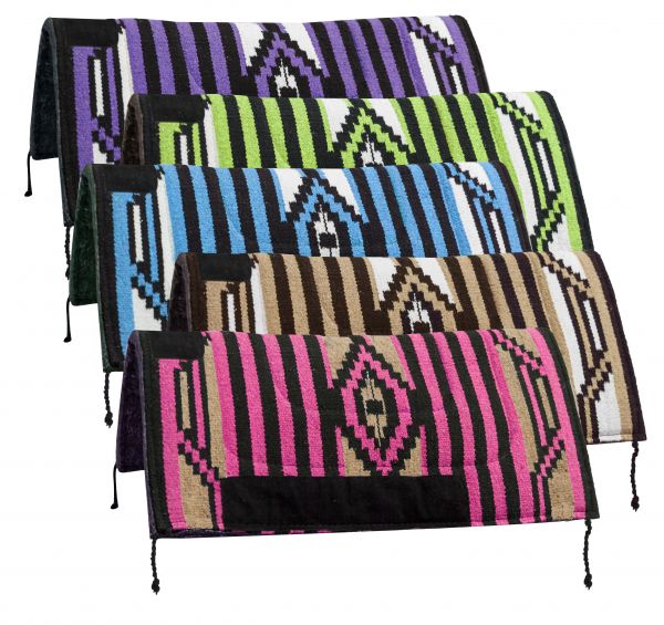 32" x 32" Acrylic top saddle pad with Navajo design and 1" felt bottom