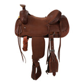 Showman Legacy Series Roughout and Tooled Roping Saddle - 16 Inch