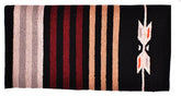 32" x 64" Acrylic top saddle blanket with Black and Burgundy Navajo design
