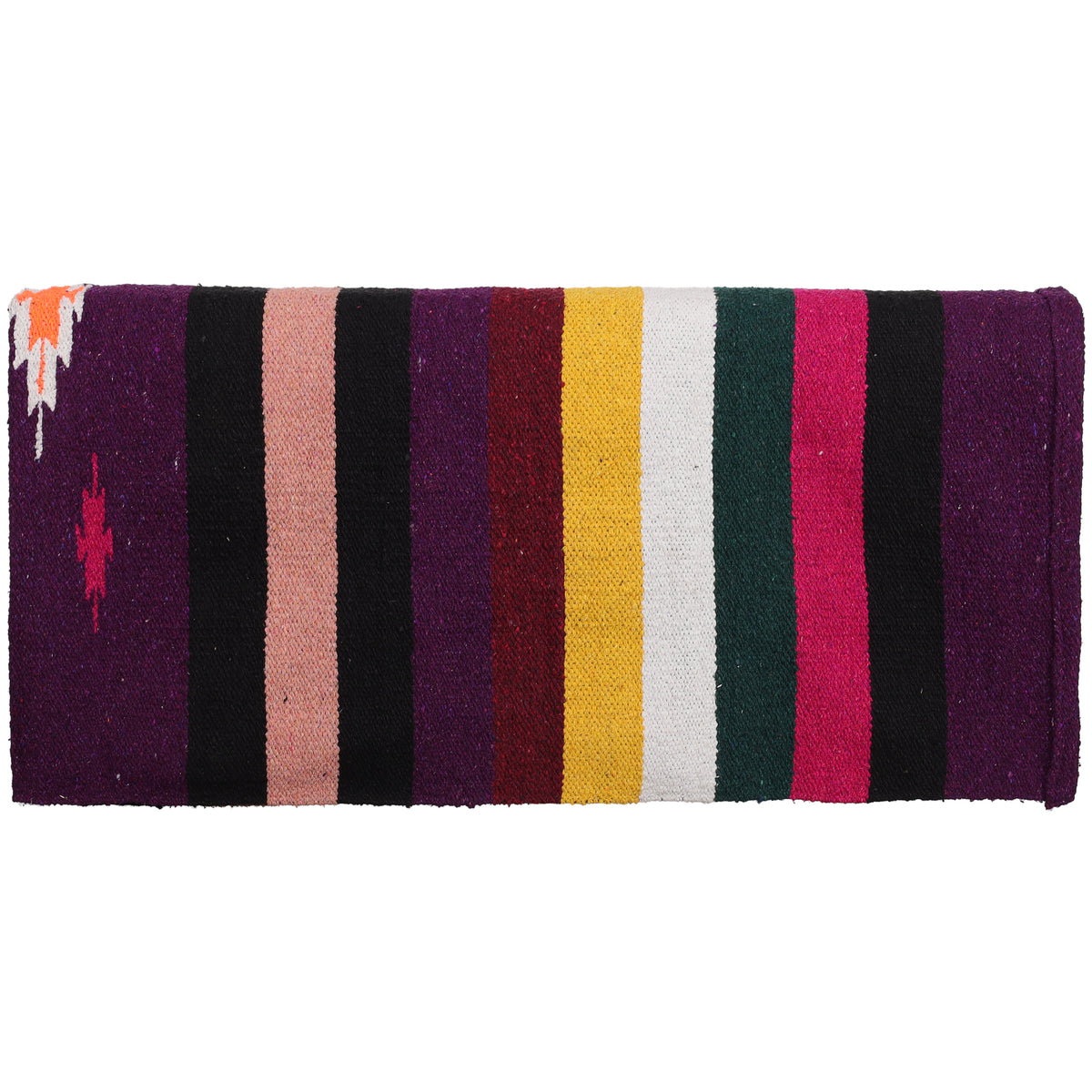 32" x 64" Acrylic Top Saddle Blanket with Serape Design - Purple