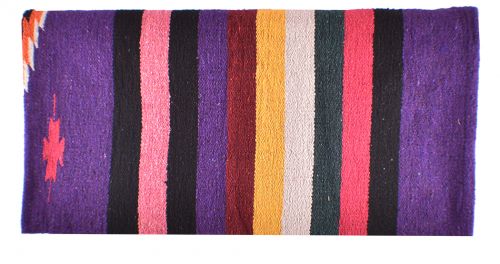 32" x 64" Acrylic Top Saddle Blanket with Serape Design - Purple