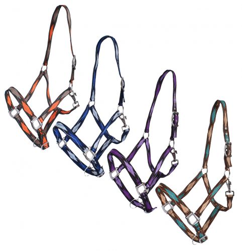 3ply Diamond Print Nylon Horse Sized Halter