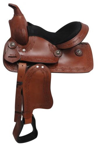 12" Economy Pony/Youth saddle with barbed wire design