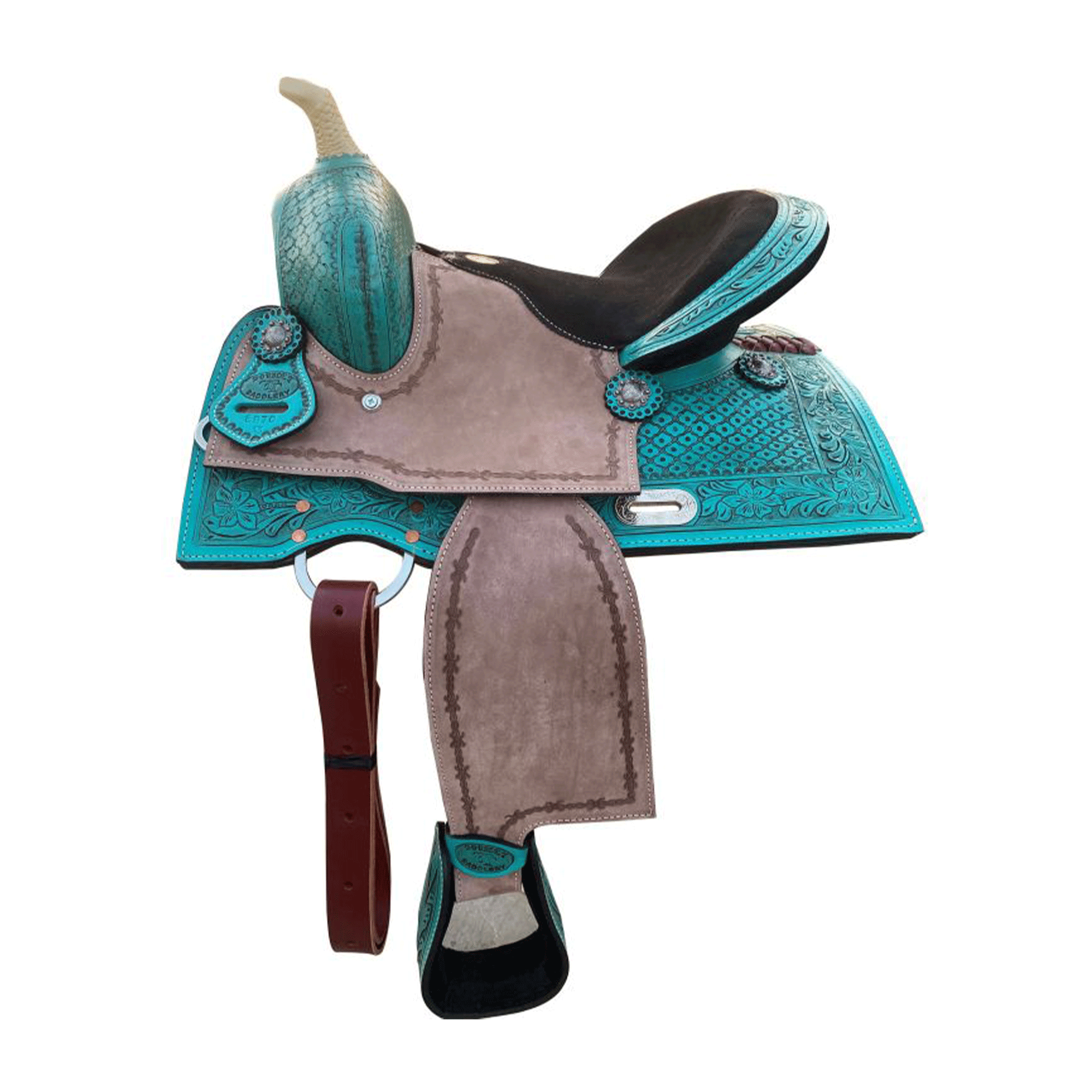 Double T Teal Trails Pony/Youth Saddle - 13 Inch