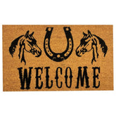 Welcome Horseshoe & Horsehead Design Outdoor Door Mat