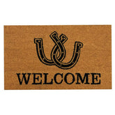 Welcome Double Horseshoe Design Outdoor Door Mat