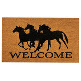 Welcome Running Horse Design Outdoor Door Mat