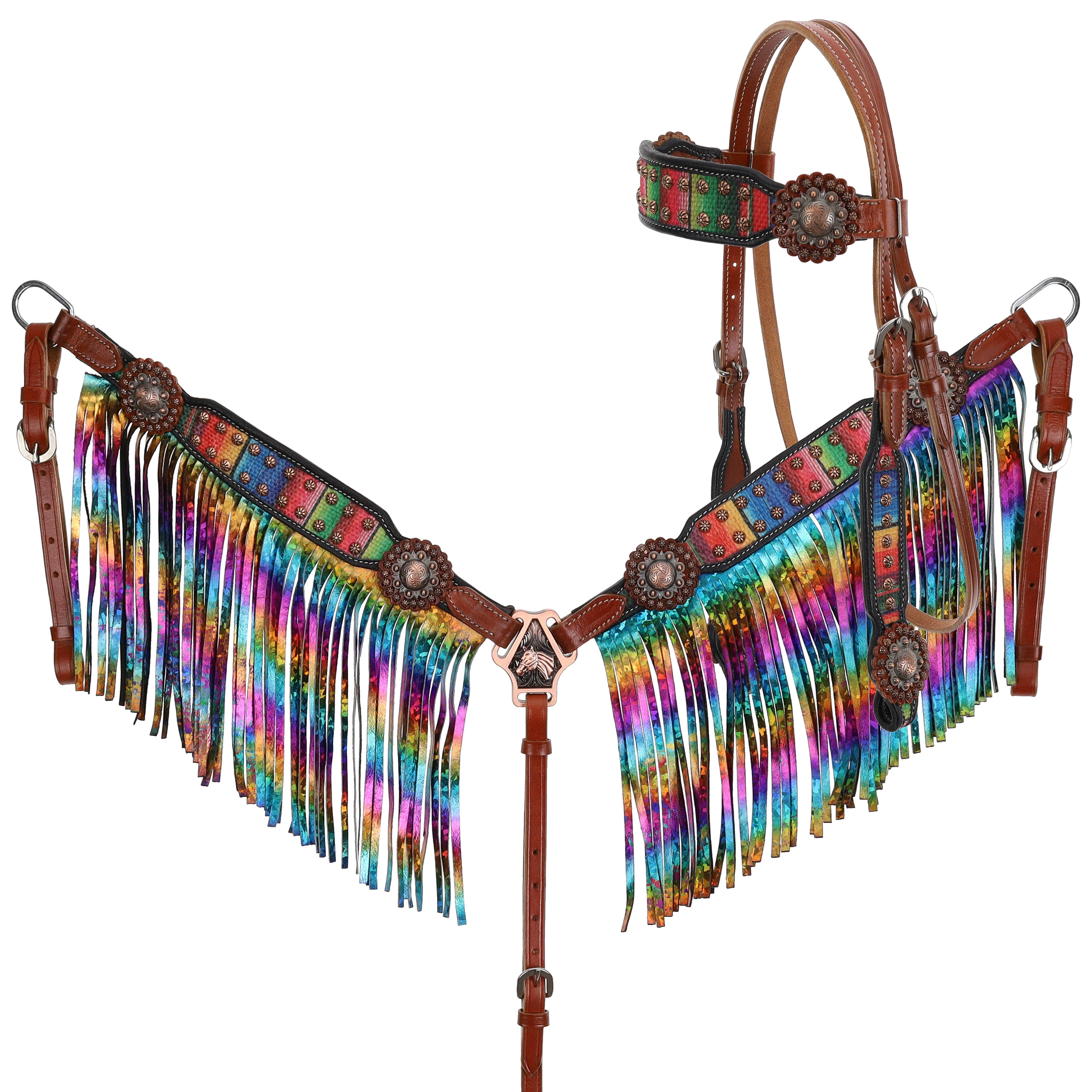 Showman Serape Shine Browband Headstall and Breastcollar Set