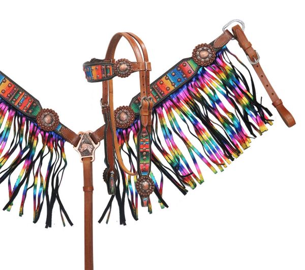 Showman Serape print headstall and breast collar set